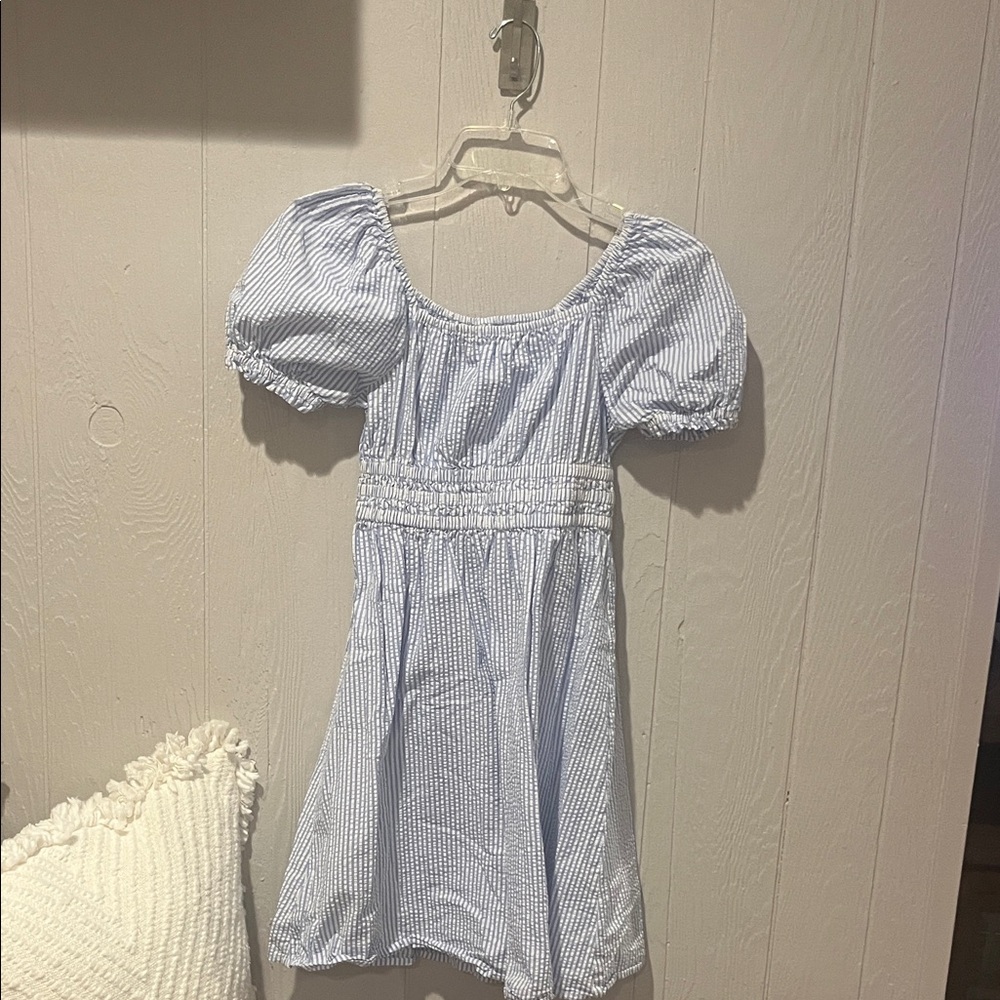 Crewcuts Light Blue Striped Kids Dress